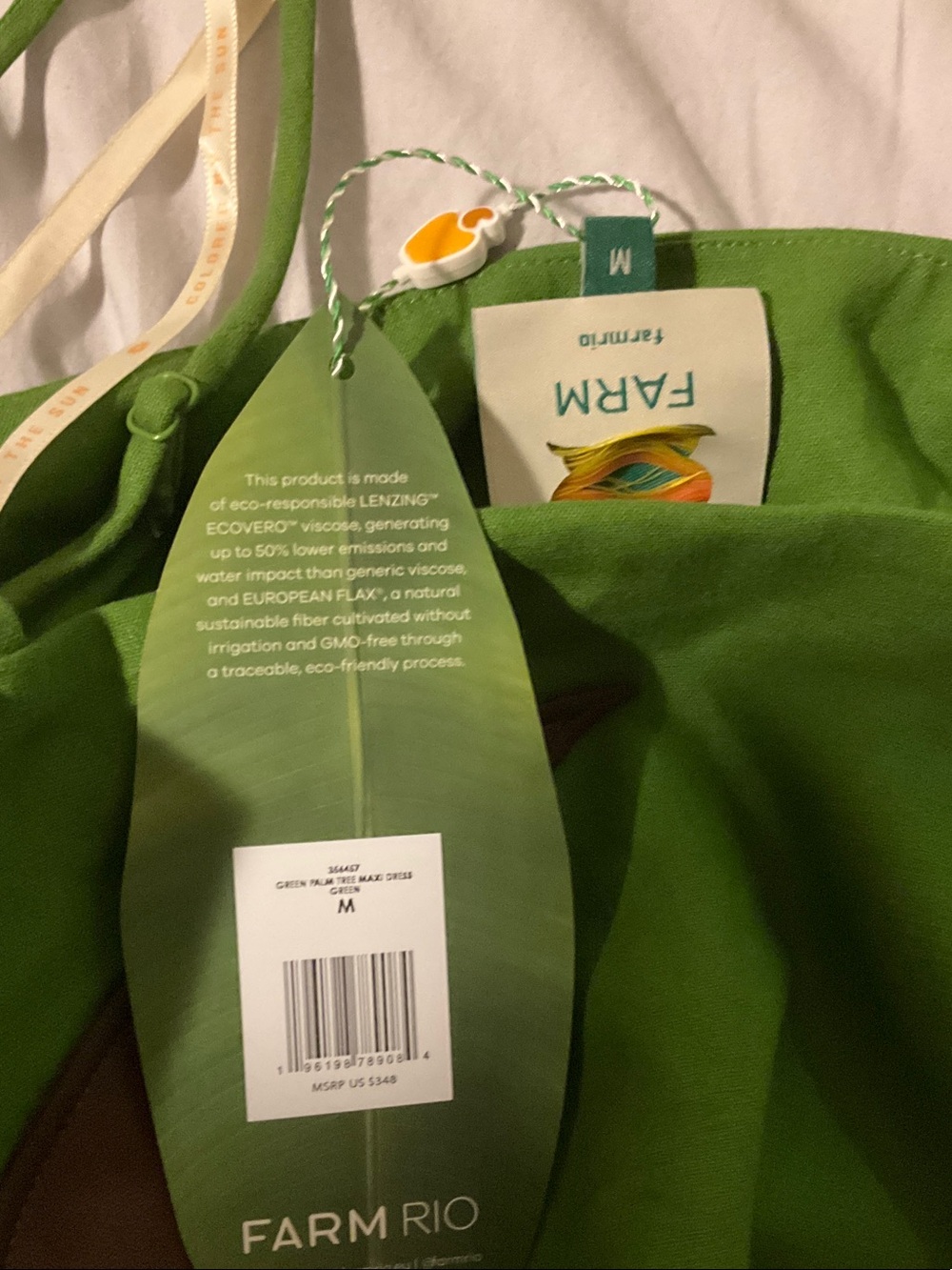 FARM Rio Green 3d Palm Tree Cut-Out Midi Dress - Picture 5 of 7